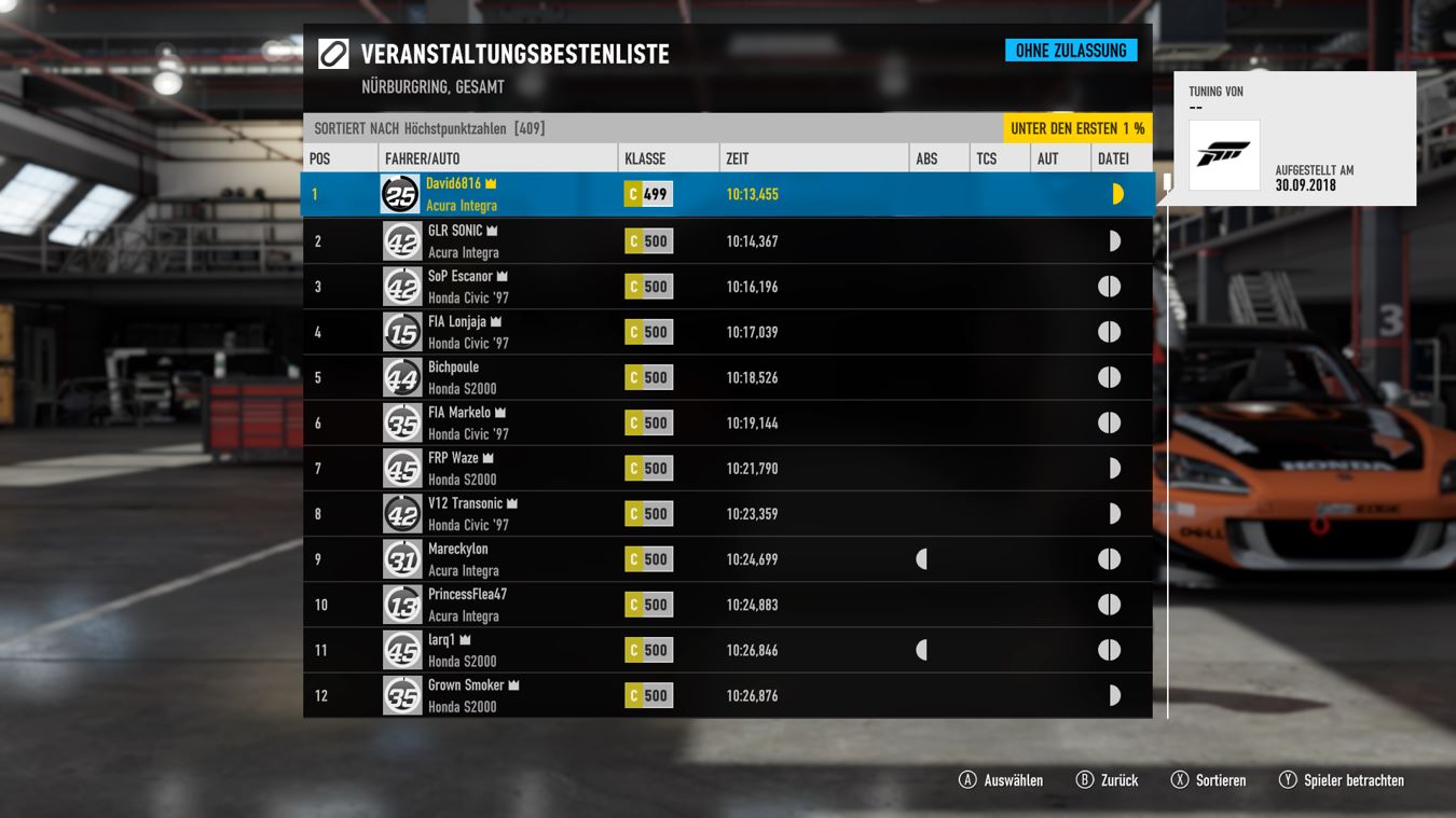 Hall of Fame QuickTune Professional Tuning Calculator for Forza